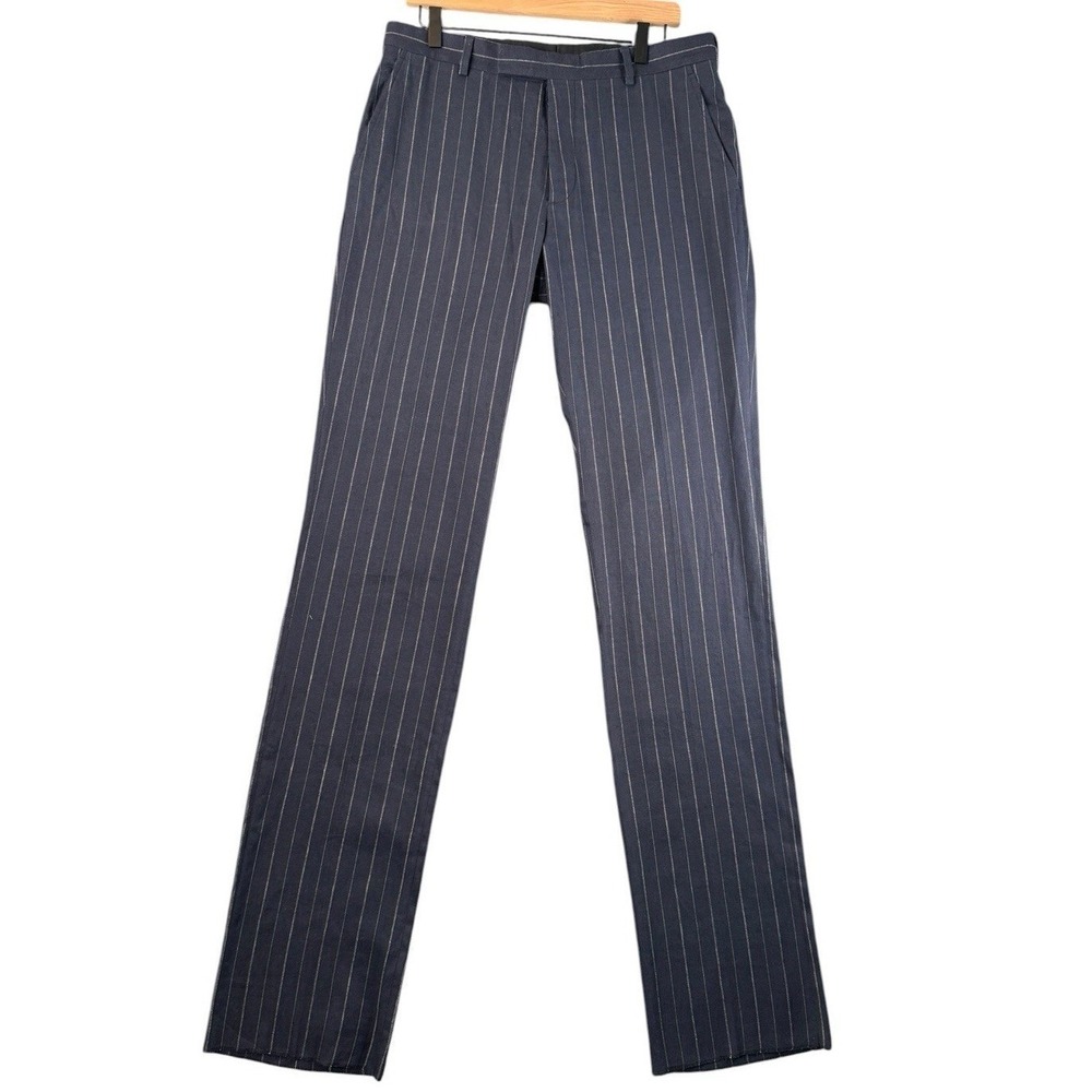 Ralph Lauren Purple Label Vintage Center Pant Italy Navy Pinstripe Dress Pants